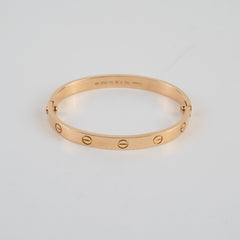 Cartier Love Classic Pink Gold Bracelet Size 17