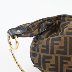 Fendi Mini Chef Chain Tobacco Zucca Canvas Hobo