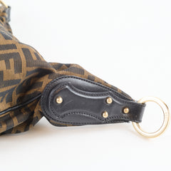 Fendi Mini Chef Chain Tobacco Zucca Canvas Hobo