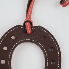 Hermès Paddock Fer A Cheval Horse Shoe Charm Evergrain Rouge Grenat/Ebene