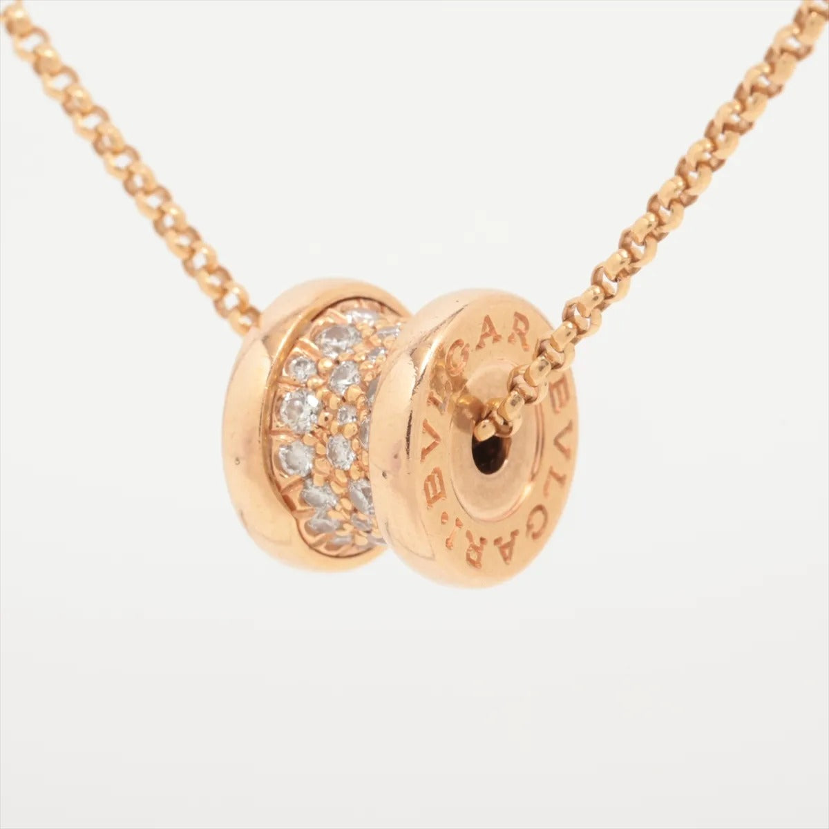 34605 Bvlgari B.Zero 1 Mini Pavé Diamond Pink Gold Necklace photo 2