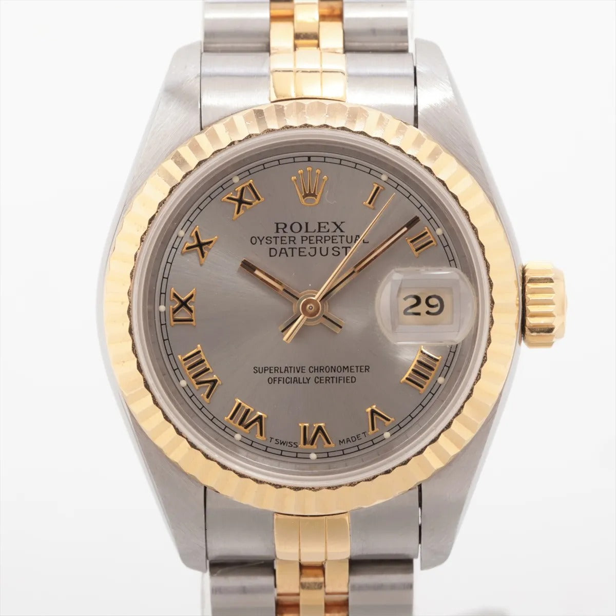 34611 Rolex 26mm Datejust Two Toned Grey Face Watch photo 1