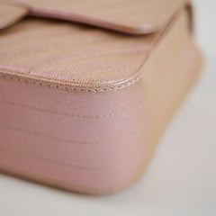 Chanel 17B Mini Rectangular Chevron Rose Gold