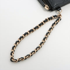 Chanel Quilted Caviar Long Wallet Clutch with Chain Black