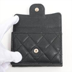 Chanel Caviarskin Compact Wallet Black