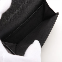 Chanel Tri-Fold Black Caviar Compact Wallet