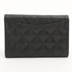 Chanel Black Caviar Compact Wallet