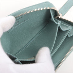 Chanel Chevron Caviar Green/Grey Coin Case