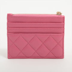 Chanel Pink Caviar Card Holder