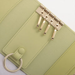 Chanel Lambskin 4 Ring Light Green Keyholder Microchipped