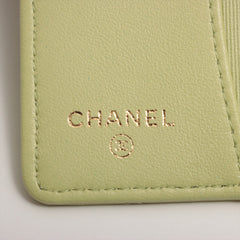 Chanel Lambskin 4 Ring Light Green Keyholder Microchipped