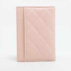 Chanel Vertical Fold Lambskin Pink Card Case