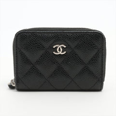 Chanel Zipper Caviar Black Card Holder - 31 series