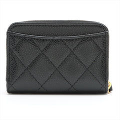 Chanel Zipper Caviar Black Card Holder