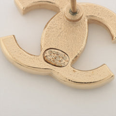 Chanel Coco Logo Gold Rhinestone Earrings Costume Jewellery