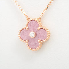 Van Cleef & Arpels Vintage Alhambra Rhodonite Holiday 2021 diamond Necklace