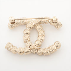 Chanel Coco Logo Pink and Silver Rhinestone Brooch