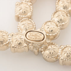Chanel Coco Logo Pink and Silver Rhinestone Brooch
