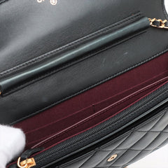 Chanel Lambskin Black Wallet On Chain WOC - 21 series