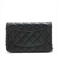 Chanel Lambskin Black Wallet On Chain WOC - 21 series