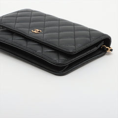 Chanel Lambskin Black Wallet On Chain WOC - 21 series