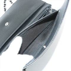 Chanel Coco Mark Caviar Black Wallet On Chain WOC