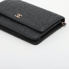 Chanel Camellia Black Wallet On Chain WOC