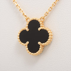 Van Cleef & Arpels Vintage Alhambra Onyx Necklace