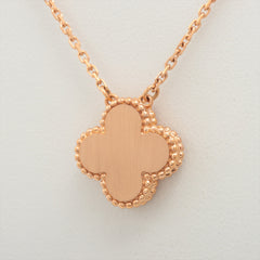 Van Cleef & Arpels Vintage Alhambra Pink Porcelain Sable diamond Necklace
