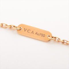 Van Cleef & Arpels Vintage Alhambra Pink Porcelain Sable diamond Necklace