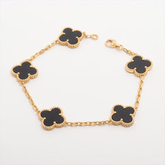 Van Cleef & Arpels Vintage Alhambra 5P Onyx Bracelet