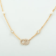 Christian Dior Clair De Lune Gold Pearl Rhinestone Necklace Costume Jewellery