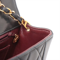 Chanel Vintage Medium Diana Lambskin 24k gold Black