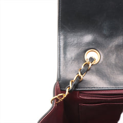 Chanel Vintage Medium Diana Lambskin 24k gold Black