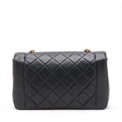Chanel Vintage Medium Diana Lambskin 24k gold Black