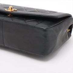Chanel Vintage Medium Diana Lambskin 24k gold Black