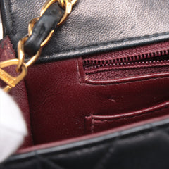 Chanel Vintage Medium Diana Lambskin 24k gold Black