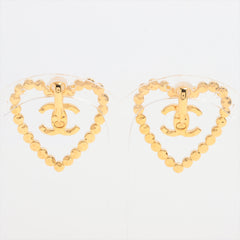 Chanel Coco Heart Rhinestone Gold Clip On Earrings Costume Jewellery 2023