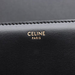 Celine Triomphe Teen Leather Shoulder Bag Black