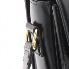 Celine Triomphe Teen Leather Shoulder Bag Black