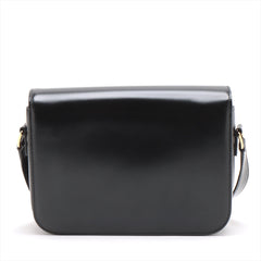 Celine Triomphe Teen Leather Shoulder Bag Black