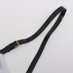 Celine Triomphe Teen Leather Shoulder Bag Black