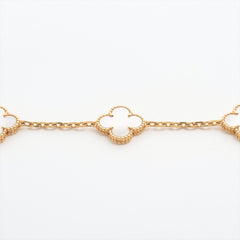 ITEM 18 - Van Cleef & Arpels Vintage Alhambra 5 Motif Mother of Pearl MOP Bracelet