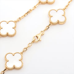 Van Cleef & Arpels Vintage Alhambra 10 Motif Mother of Pearls MOP Necklace