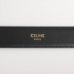 Celine Medium Triomphe Black Leather Belt Size 70