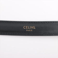 Celine Small Triomphe Black Leather Belt Size 70