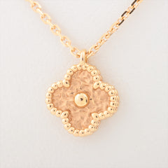 Van Cleef & Arpels Sweet Hammered rose gold Alhambra Necklace