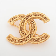Chanel Coco Logo Gold Brooch Costume Jewellery