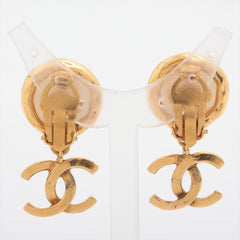 Chanel Coco Logo Pearl Gold Clip On Earrings Costume Jewellery