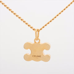 Celine Triomphe Logo Gold Rhinestone Necklace Costume Jewellery